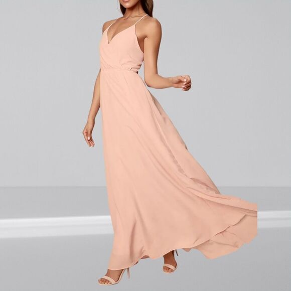 NWT LULUS Everything's All Bright Blush Pink Backless Maxi Dress XL - Picture 3 of 11